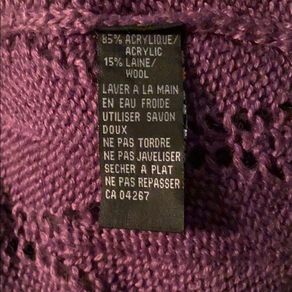 Deep Purple Wool Mix Knit Cardigan - Picture 7 of 7